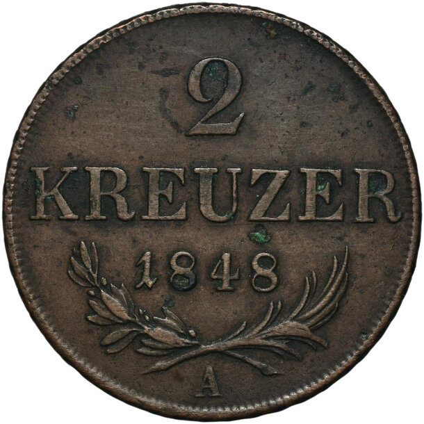 2 grajciar revolúcia 1848 a - 2-kreuzer-1848-a-frantisek-josef-i-1