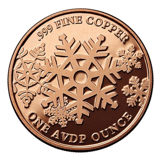 Medená minca vianočný veniec 1 unca - 1oz-copper-christmas-wreath-round-reverse