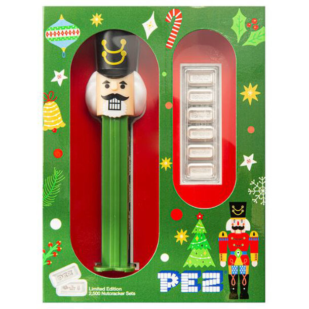Strieborná tehlička pez santa claus 6x5 g - Strieborná tehlička pez luskacik 6x5g-1