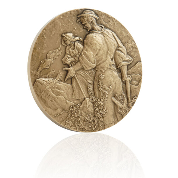 Medaila slovensko 2025 - medaila velikáni slovenského maliarstva - martin benka (ms) - martin-benka-mosadz-medaila-tilted-web