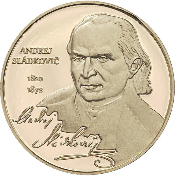 Medaila slovensko 2026 - štúrovci -  andrej sládkovič - Medaila - Štúrovci - Andrej Sládkovič-mosadz-1