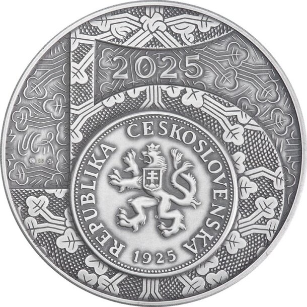 Medaila slovensko 2025 - 100. výročie razby 5 koruny 1925 - 100.vyrocie-razby-cs-5-koruny-1925-ag-