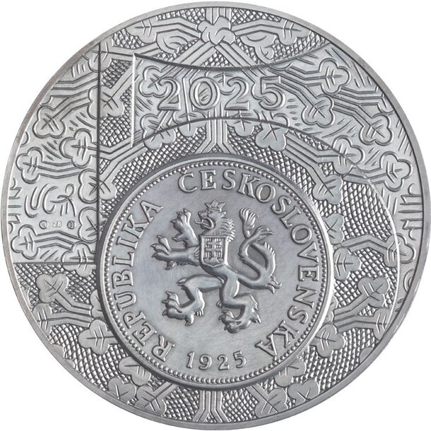 Medaila slovensko 2025 - 100. výročie razby 5 koruny 1925 - 100.vyrocie-razby-cs-5-koruny-1925-rodium-w