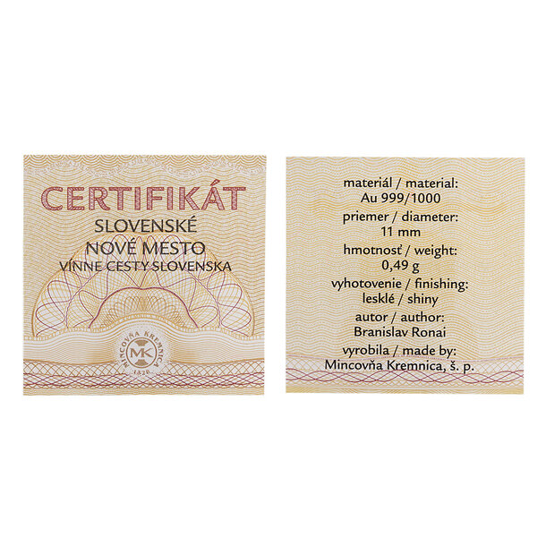 Medaila slovensko - vínna cesta - slovenské nové mesto - vinne-cesty-slovenske-nove-mesto-4