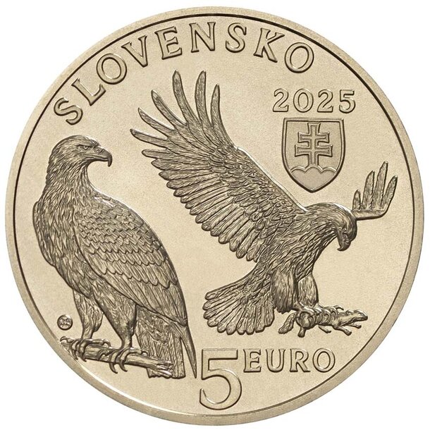 5 euro slovensko 2025 - orol kráľovský - 5-euro-2025-orol-A