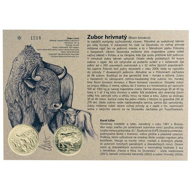 Autorská karta 5 € zubor 2024 - Autorská-karta---Zubor-hriv