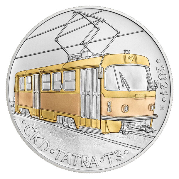 500 koruna česko 2024 - električka čkd tatra t3 - 500 Kč ČR 2024 Električka ČKD Tatra T3-1