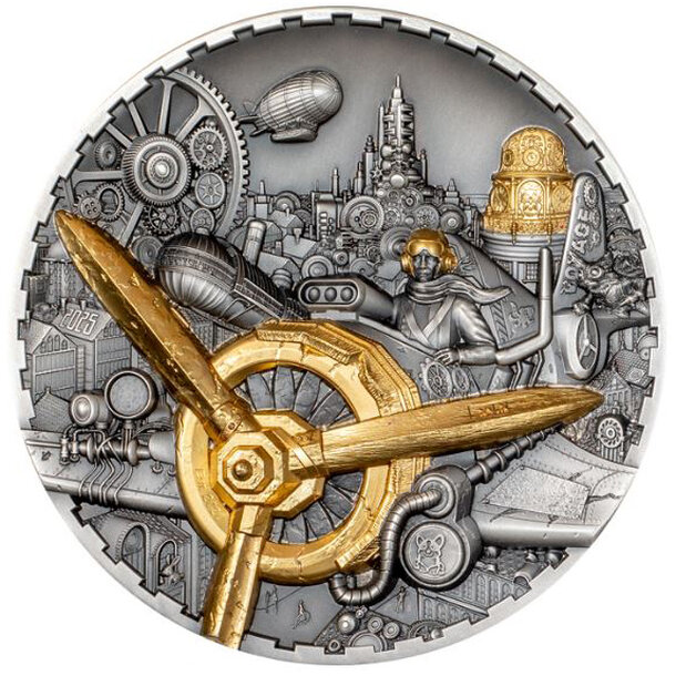 20 dollars cook islands 2025 - steampunk - letectvo - 20 Dollars Cook Islands 2025 - Steampunk - Letectvo-1