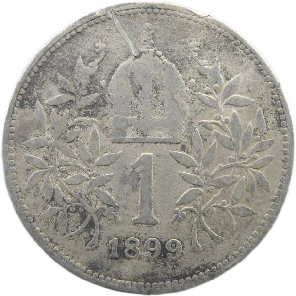 1 koruna františek jozef i. 1899 - 1-koruna-1899-3-2