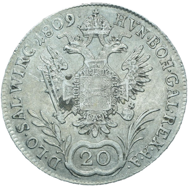 20 grajciar františek ii.1809 a - 20-kreuzer-1809-a-frantisek-ii-4
