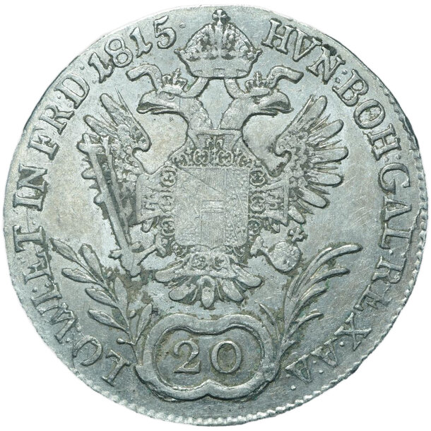 20 grajciar františek ii.1815 g - 20-kreuzer-1815-g-frantisek-ii-2