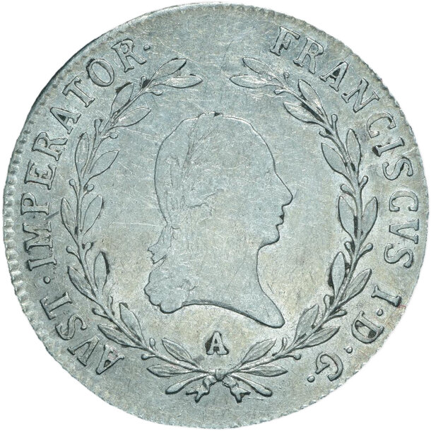 20 grajciar františek ii.1823 a - 20-kreuzer-1823-a-frantisek-ii-1