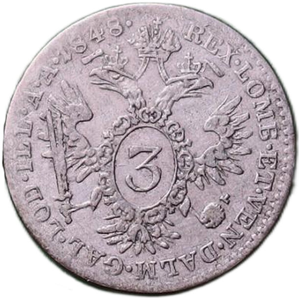 3 grajciar ferdinand v. 1848 a - 3 Grajciar Ferdinand V. 1848 A-2