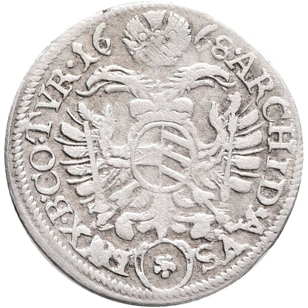 3 grajciar leopold i. 1668 viedeň (w) - 3 Grajciar Leopold I. 1668 Viedeň W-2