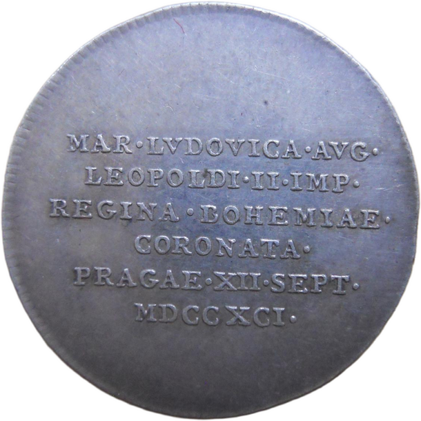 Korunovačný žetón mária ľudovika 1791 - Korunovačný žetón Mária Ľudovika 1791 Ag malý-2