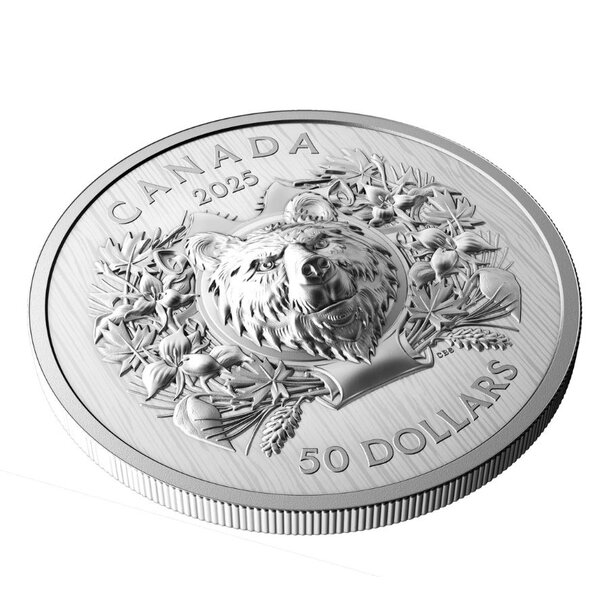 50 dollars kanada 2025 - heraldický medveď - proof - 50-dollars-heraldic-bear-5