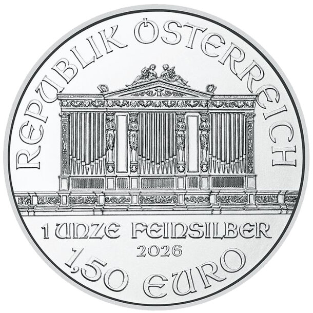 1,50 euro rakúsko 2026 - wiener philharmoniker - 1-50 € Ag Rakúsko 2026 - Wiener Philharmoniker-1