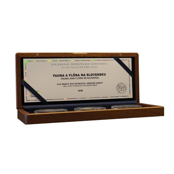 Súbor strieborných mincí 3,33 euro - fauna a flóra - subor-fauna-flora-2025-1