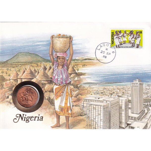 Numizmatická obálka nigéria 1974 - numisbriefe-nigeria-1