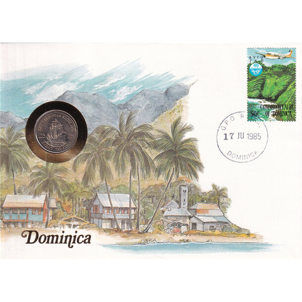 Numizmatická obálka dominika 1981 - Numizmatická obálka Dominika 1981-1