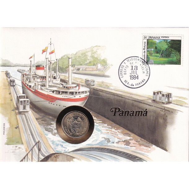 Numizmatická obálka panama 1983 - Numizmatická obálka Panama 1983-1