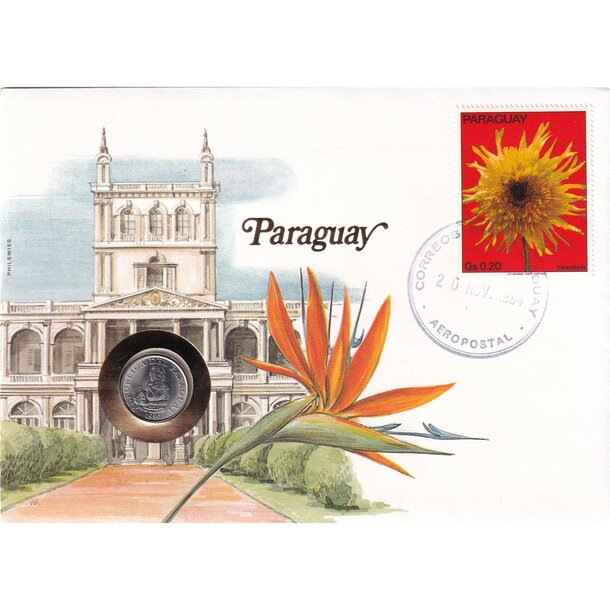Numizmatická obálka paraguaj 1980 - numisbriefe-paraguaj-1