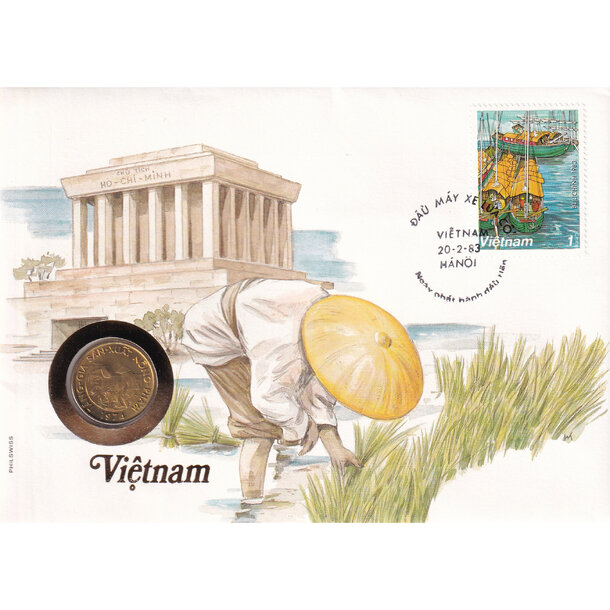 Numizmatická obálka vietnam 1974 - Numizmatická obálka Vietnam 1974-1