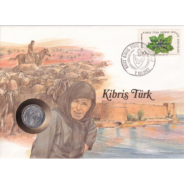 Numizmatická obálka cyprus 1983 - Numizmatická obálka Cyprus 1983-1