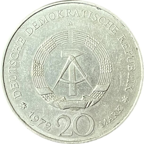 20 mark nemecko (ddr) 1972 - friedrich von schiller a - 20-mark-1972-schiller-2