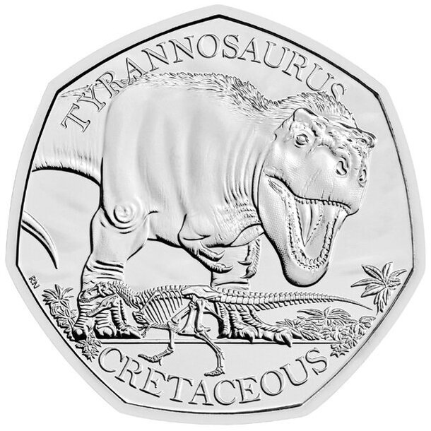 50 pence veľká británia 2024 - tyrannosaurus - 50-pence-tirannosaurus-2