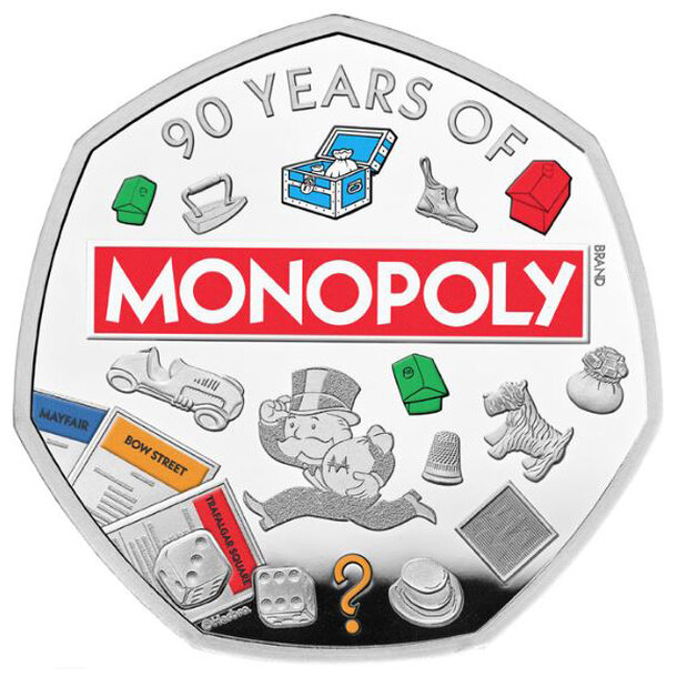 50 pence veľká británia 2025 - monopoly - proof - 50 Pence Veľká Británia 2025 - Monopoly-1