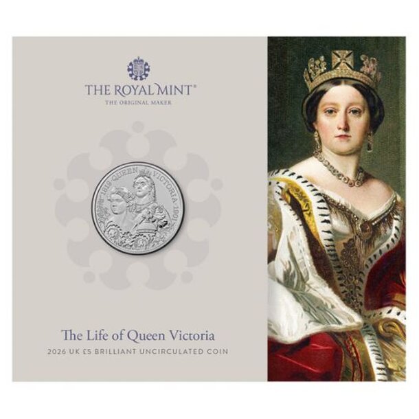 5 pounds veľká británia 2026 - kráľovná viktória - blister - 5 Pounds Veľká Británia 2026 Kráľovná Viktória-6