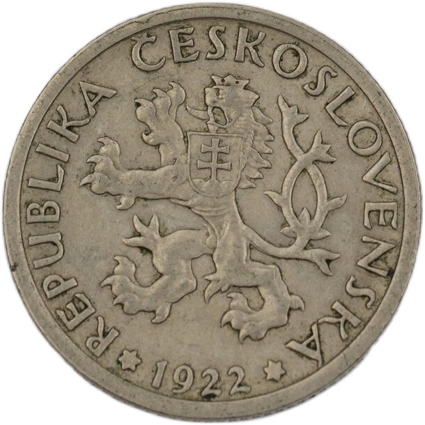 1 koruna československo 1922 - 1 Koruna ČSR 1922 2-2