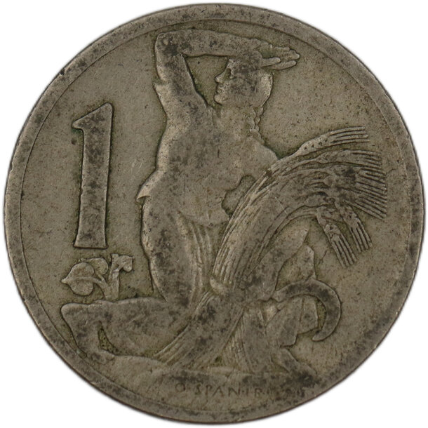 1 koruna československo 1922 - 1 Koruna ČSR 1922 5-1
