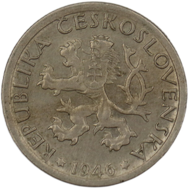 1 koruna československo 1946 - 1 Koruna ČSR 1946-4