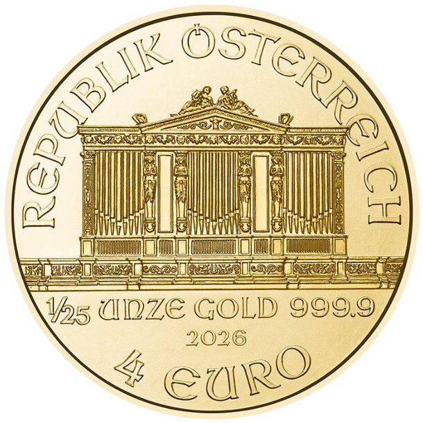4 euro rakúsko 2026 - wiener philharmoniker - 4 € Au Rakúsko 2026 - Wiener Philharmoniker-1