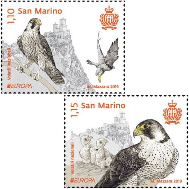 znamka-san-marino-2019-vtaky