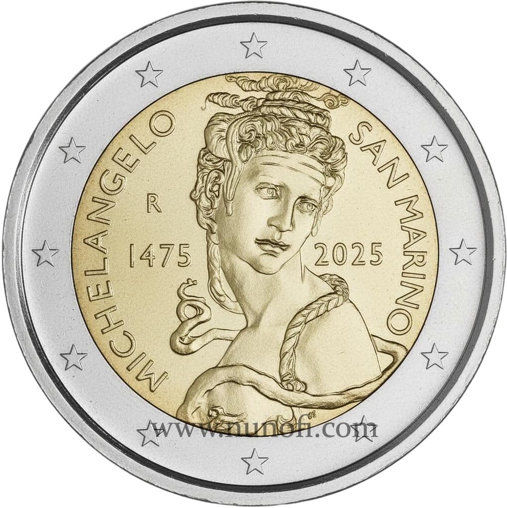 2 EURO San Marino 2025 - Michelangelo | Buy at Nunofi.com