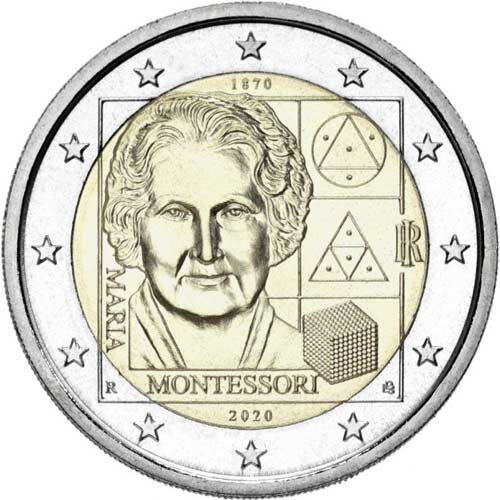 2 Euro Italia 2020 Montessori Proof In Original Mint Box - Foto 8