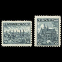 Series of stamps Czechoslovakia 1938 - Plzeň and Košice