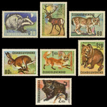 Series of Stamps Czechoslovakia 1966 - Game Animals