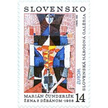 Stamp Slovakia 1993 - Woman with a Jug