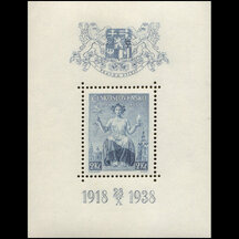 Sheet Czechoslovakia 1938 - 20th Anniversary of Czechoslovak Stamps