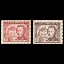 Series of Stamps Czechoslovakia 1949 - Fryderyk Chopin