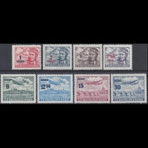 Series of Stamps Czechoslovakia 1949 - Overprint Provisionals