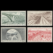 Series of Stamps Czechoslovakia 1955 - Buildings of Socialism