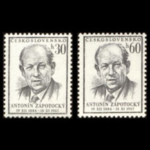 Series of stamps Czechoslovakia 1957 - Death of Antonín Zápotocký