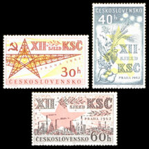 Series of Stamps Czechoslovakia 1962 - Congress of the Communist Party of Czechoslovakia