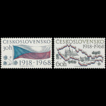 Series of Stamps Czechoslovakia 1968 - 50 Years of the Czechoslovak Republic