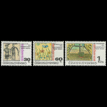 Series of Stamps Czechoslovakia 1968 - Drawings of Terezín Children